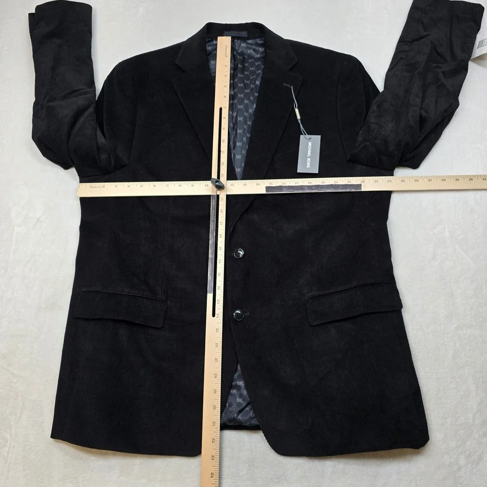 Michael Kors Corduroy Sport Coat Mens 46L 46 Black‎ Classic-Fit Stretch $295